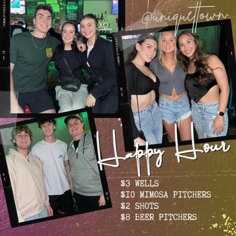 DART TOURNEY AT 7PM 

NO COVER 

DRINK SPECIALS 

SPORTS ON TV 

#BeUnique