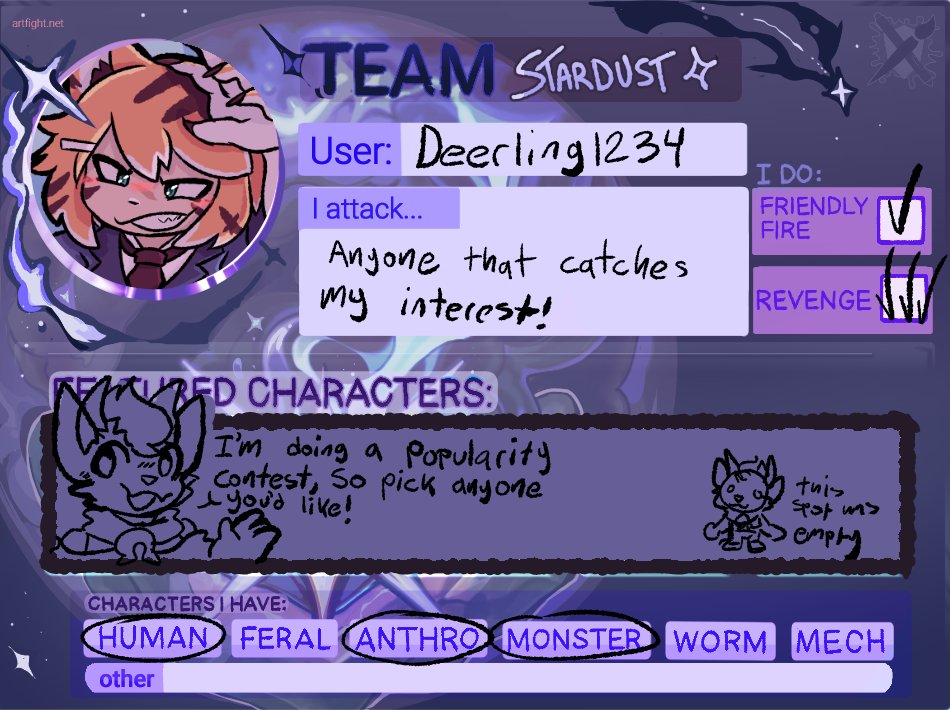 I'm super hyped for Art Fight this year!!! Here is my little resume for it!! #artfight #artfight2024 #artfight2024teamstardust