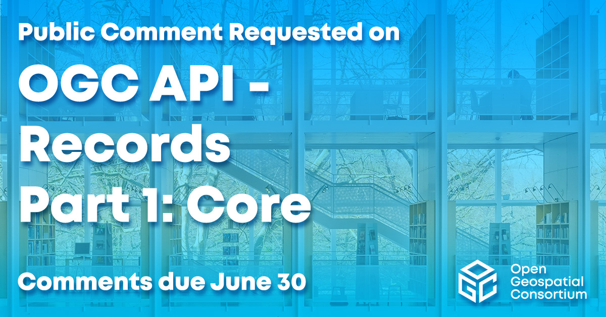opengeospatial's tweet image. Requesting public comment on OGC API – Records – Part 1: Core. The new #OGCAPI makes geospatial resources Findable by standardizing the way that collections of descriptive information (#metadata) about the resources is exposed bit.ly/3Vmw9EJ