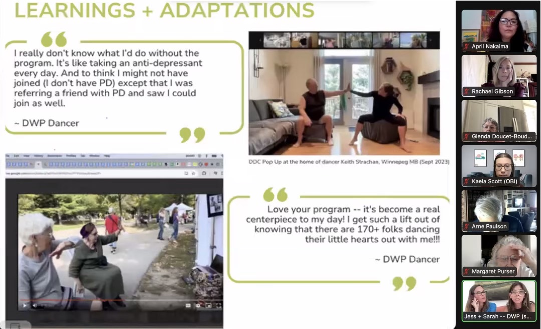 Dancing with Parkinson's (DWP) (@dancingwithpd) on Twitter photo DWP was honoured to share how we are asking better questions and learning dancers stories & experiences in “The Potential of Developmental Evaluation to Lead to Integrated Brain Health Solutions”, a webinar with <a href="/OntarioBrain/">Ontario Brain Institute</a> and the Eval. Centre for Complex Health Interventions. DWP was honoured to share how we are asking better questions and learning dancers stories & experiences in “The Potential of Developmental Evaluation to Lead to Integrated Brain Health Solutions”, a webinar with <a href="/OntarioBrain/">Ontario Brain Institute</a> and the Eval. Centre for Complex Health Interventions.