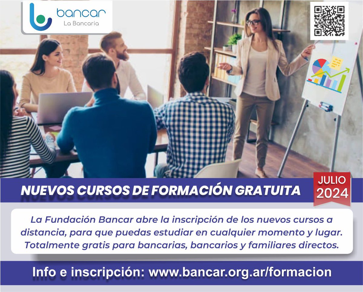 podemosbp's tweet photo. Continuando con los programas de capacitación que Nuestro Sindicato, La Bancaria, implementó junto a la Fundación Bancar, les adjuntamos la información referida al mes de Julio 2024 📚 .

Un fuerte abrazo! 🤗 https://t.co/rKAWxkAazb