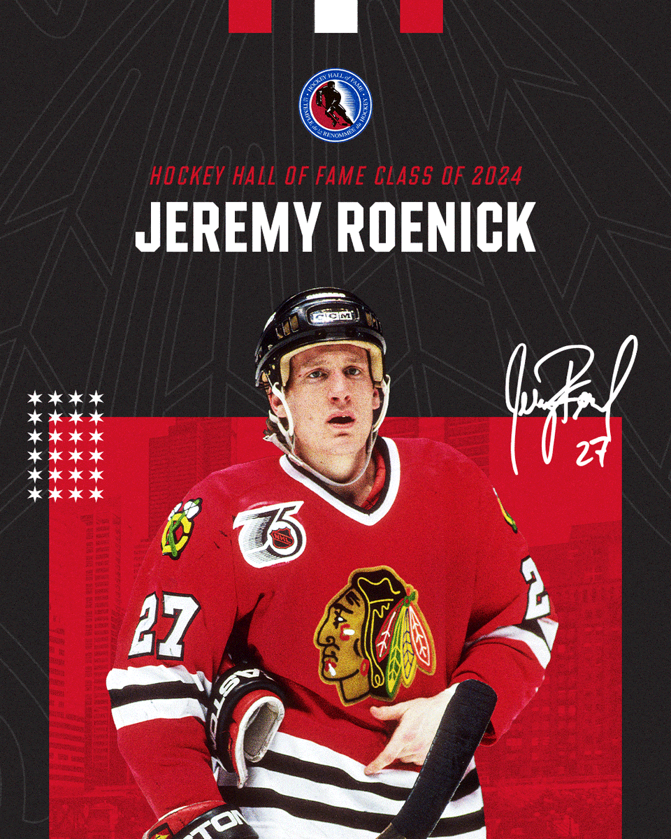 NHLBlackhawks's tweet photo. Jeremy Roenick is headed to the HOF 🙌 https://t.co/9Vf6LcF33w