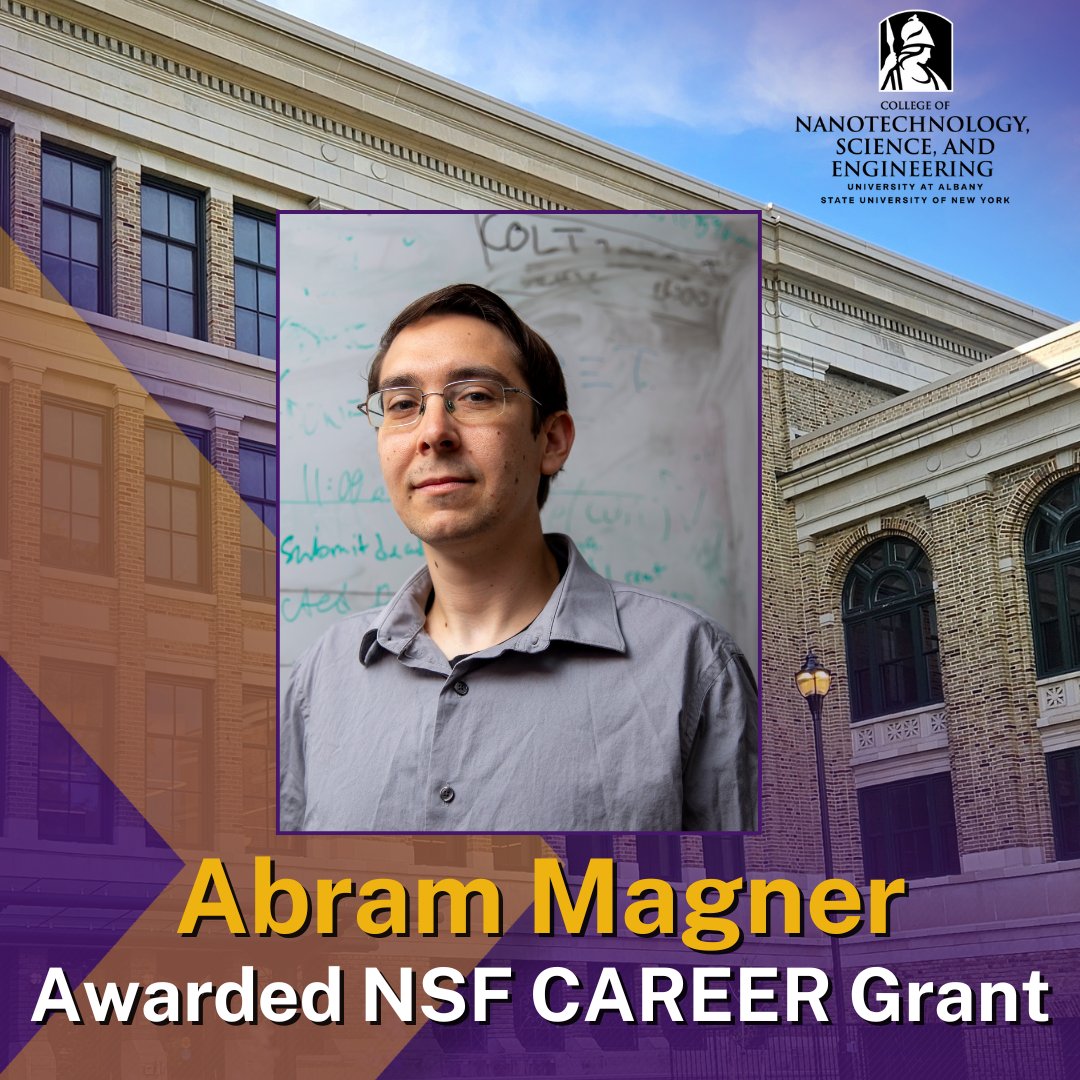 CNSE at UAlbany (@cnse) on Twitter photo Congratulations to Abram Magner from the College of Nanotechnology, Science, and Engineering on receiving a Career Award grant from <a href="/NSF/">U.S. National Science Foundation</a> for his project, "CAREER: Theoretical Foundations for Learning Network Dynamics." 📚🔍 Link in bio
@nsfgov <a href="/ualbany/">University at Albany</a>
#ResearchExcellence Congratulations to Abram Magner from the College of Nanotechnology, Science, and Engineering on receiving a Career Award grant from <a href="/NSF/">U.S. National Science Foundation</a> for his project, "CAREER: Theoretical Foundations for Learning Network Dynamics." 📚🔍 Link in bio
@nsfgov <a href="/ualbany/">University at Albany</a>
#ResearchExcellence