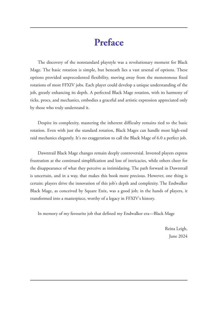 ReinaReigh's tweet photo. In #Endwalker, Black Mage had such depth that the guides were compiled into a 200pg book

Even then, the basics were sufficient, &amp; that's what made EW BLM an exceptional job

Thank you, BLM players, for making this job a masterpiece worthy of a legacy

https://t.co/e2FrcFD6oZ https://t.co/rqSCrWZt2N