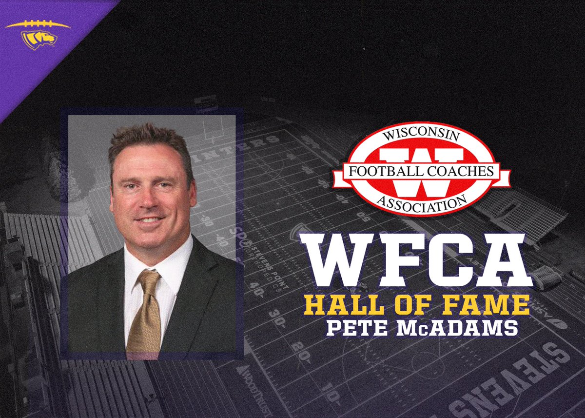 Congrats to Pointer football and coaching alum Pete McAdams on his induction into the WFCA Hall of Fame.

Well deserved Coach!

#RollDawgs