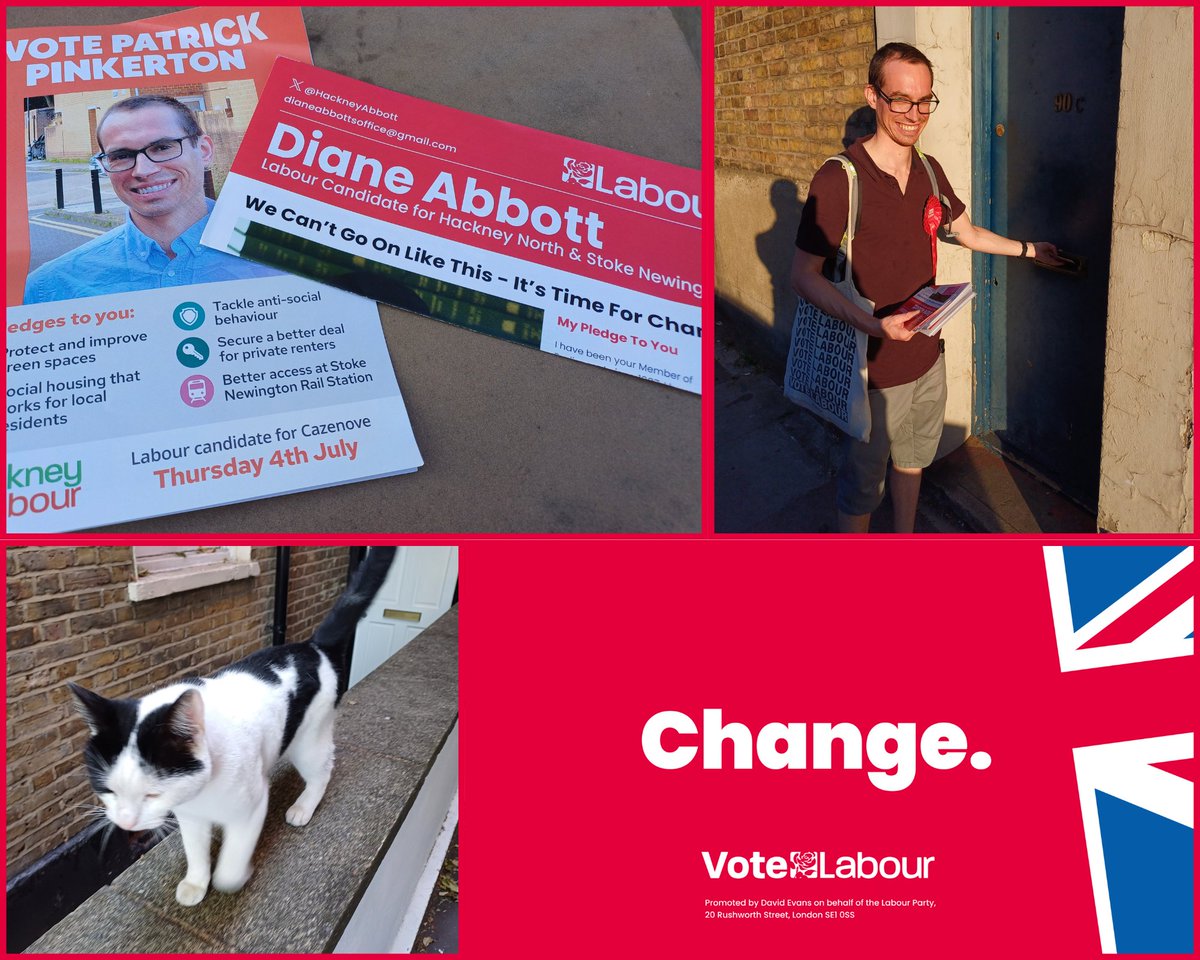 Stamford Hill West Labour (@shwlabour) on Twitter photo Good to hit the #LabourDoorstep with <a href="/P_Pinkerton/">Patrick Pinkerton</a> & our neighbours in <a href="/CazenoveLabour/">Cazenove Labour</a> - on #July4th, hoping for a Labour government and another Labour councillor in #StamfordHill.
Favourite contact - a house full of Labour voters with this shy moggy.
#VoteLabour #ProjectNorth Good to hit the #LabourDoorstep with <a href="/P_Pinkerton/">Patrick Pinkerton</a> & our neighbours in <a href="/CazenoveLabour/">Cazenove Labour</a> - on #July4th, hoping for a Labour government and another Labour councillor in #StamfordHill.
Favourite contact - a house full of Labour voters with this shy moggy.
#VoteLabour #ProjectNorth