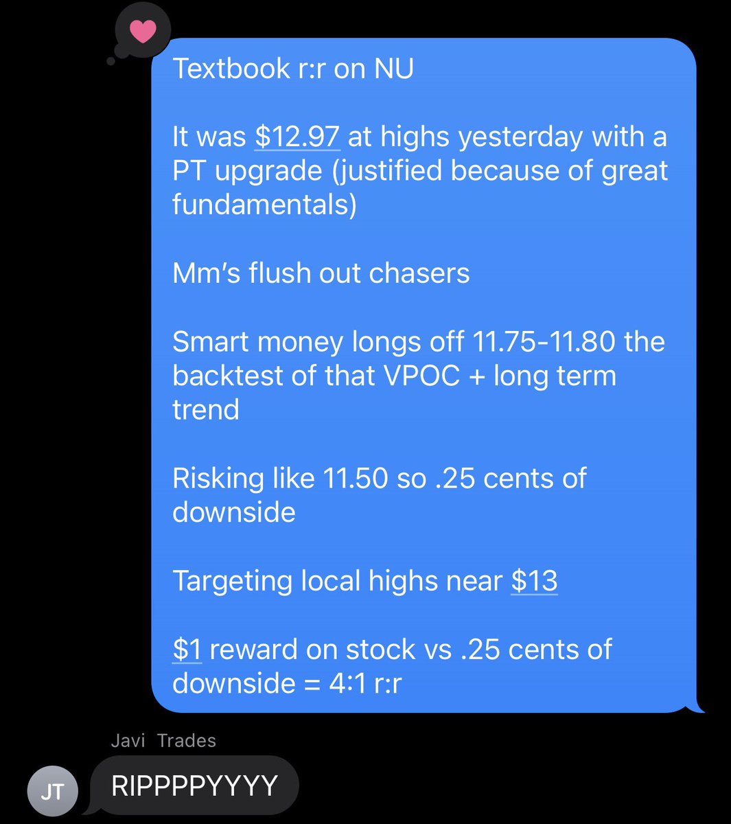 RockyBTrades's tweet image. $NU paid the gang 🇧🇷 

Ate that dip yesterday off VPOC 

The group chat got a bag 

#FundamentalsMatter

Also long $UPS off the $FDX er as a sympathy that should print too 💯