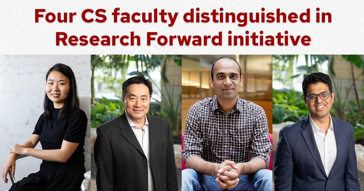 UWโMadison Computer Sciences (@wisconsincs) on Twitter photo Four CS faculty โ <a href="/SharonYixuanLi/">Sharon Y. Li</a>, Xiaojin (Jerry) Zhu, Mohit Gupta, and <a href="/TannuSwamit/">Swamit Tannu</a> โ were distinguished through UW-Madison's annual Research Forward initiative. CS faculty members are involved in three of the nine projects chosen for Round 4 funding.
research.wisc.edu/research-forwaโฆ Four CS faculty โ <a href="/SharonYixuanLi/">Sharon Y. Li</a>, Xiaojin (Jerry) Zhu, Mohit Gupta, and <a href="/TannuSwamit/">Swamit Tannu</a> โ were distinguished through UW-Madison's annual Research Forward initiative. CS faculty members are involved in three of the nine projects chosen for Round 4 funding.
research.wisc.edu/research-forwaโฆ