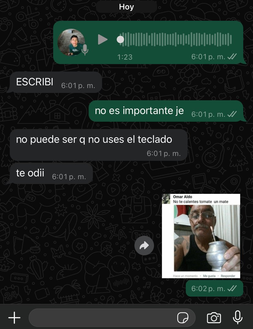 _branroldan's tweet photo. no hay persona que aguante mis audios jajajajajajaja https://t.co/kduNPz9com