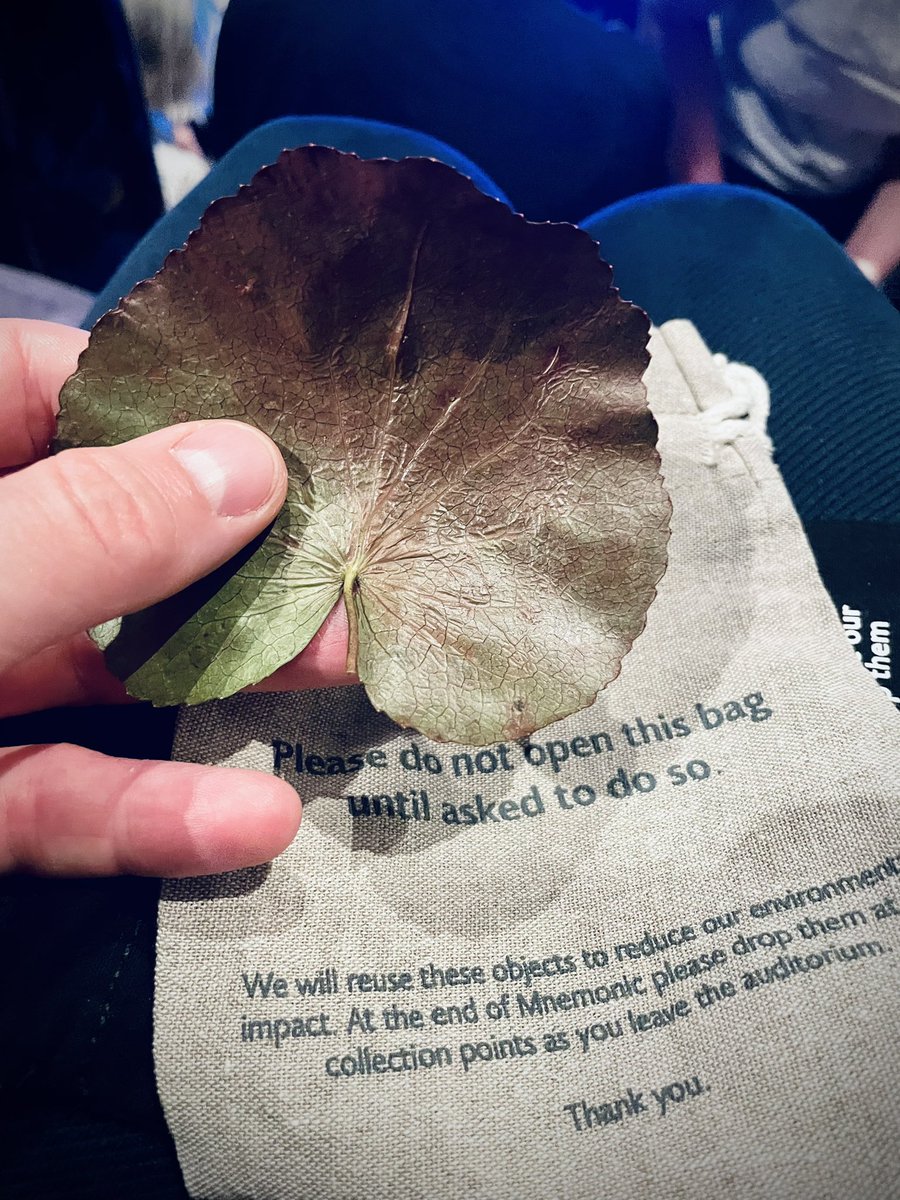 Liam Jarvis (@liamjarvis) on Twitter photo I’m reconnecting with my memories of @Complicite staging Mnemonic in the distant land of 1999 via its preview at <a href="/NationalTheatre/">National Theatre</a> tonight; running my fingers across both the veins of the leaf waiting under my chair and the leaf that had waited under a chair 25 years ago… I’m reconnecting with my memories of @Complicite staging Mnemonic in the distant land of 1999 via its preview at <a href="/NationalTheatre/">National Theatre</a> tonight; running my fingers across both the veins of the leaf waiting under my chair and the leaf that had waited under a chair 25 years ago…