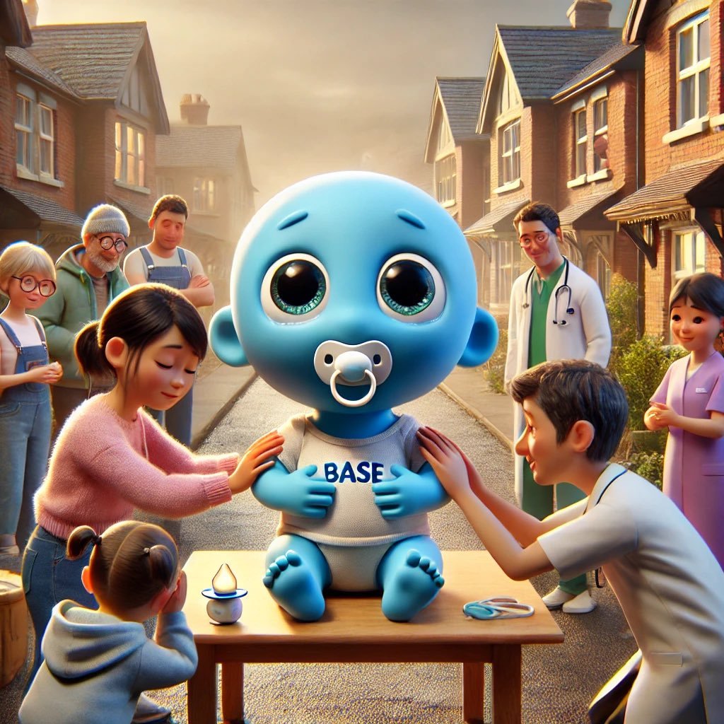 cryptokofficial's tweet photo. Little Blue Crying Baby on $BASE might have dropped some alpha for everyone to give $CBB a nod in the next day or so....👀 IDK if I was supposed to share with everyone or not? 
So Shhh....!! @CBBONBASE 
Miss it &amp; Cry "Baby"!🙃 https://t.co/0bzmBFYZnz