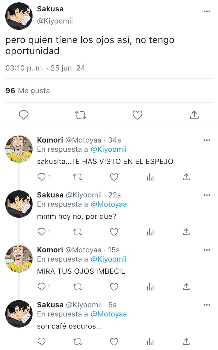 MINI AU SAKUATSU 

-Donde Atsumu decide tirarle una indirecta al chico que le gusta, sin saber que desataría un caos

-O donde Kiyoomi no sabe de que color son sus ojos y esto provoca un malentendido.