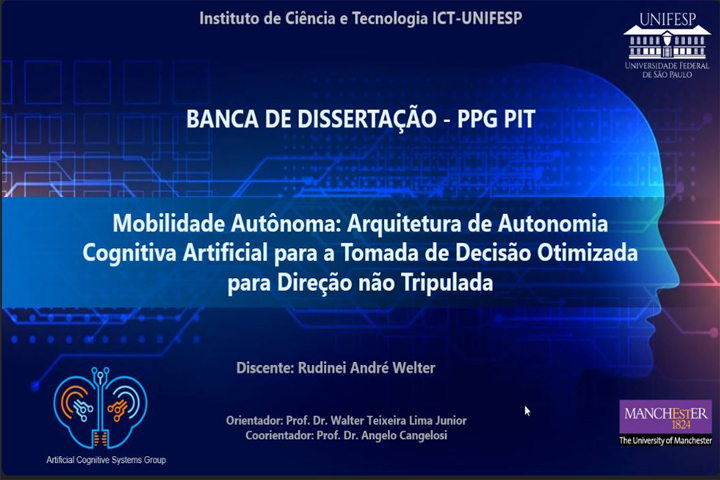 walter_lima's tweet image. Approved master&apos;s thesis &quot;AUTONOMOUS MOBILITY: ARCHITECTURE OF ARTIFICIAL COGNITIVE AUTONOMY FOR OPTIMIZED DECISION-MAKING FOR UNMANNED DRIVING&quot; at @unifesp 
#artificialcognitivesystem #artificialcognition