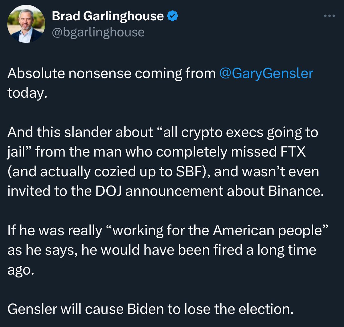 Brad is tired of corrupt Gary Genslers bullshit