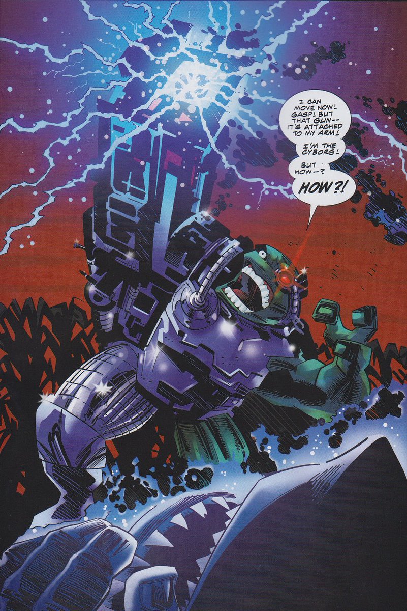 Geekatello's tweet photo. // Also somewhat related, there have been multiple times and continuities where Donnie has been merged with machinery https://t.co/wi4U66tb39