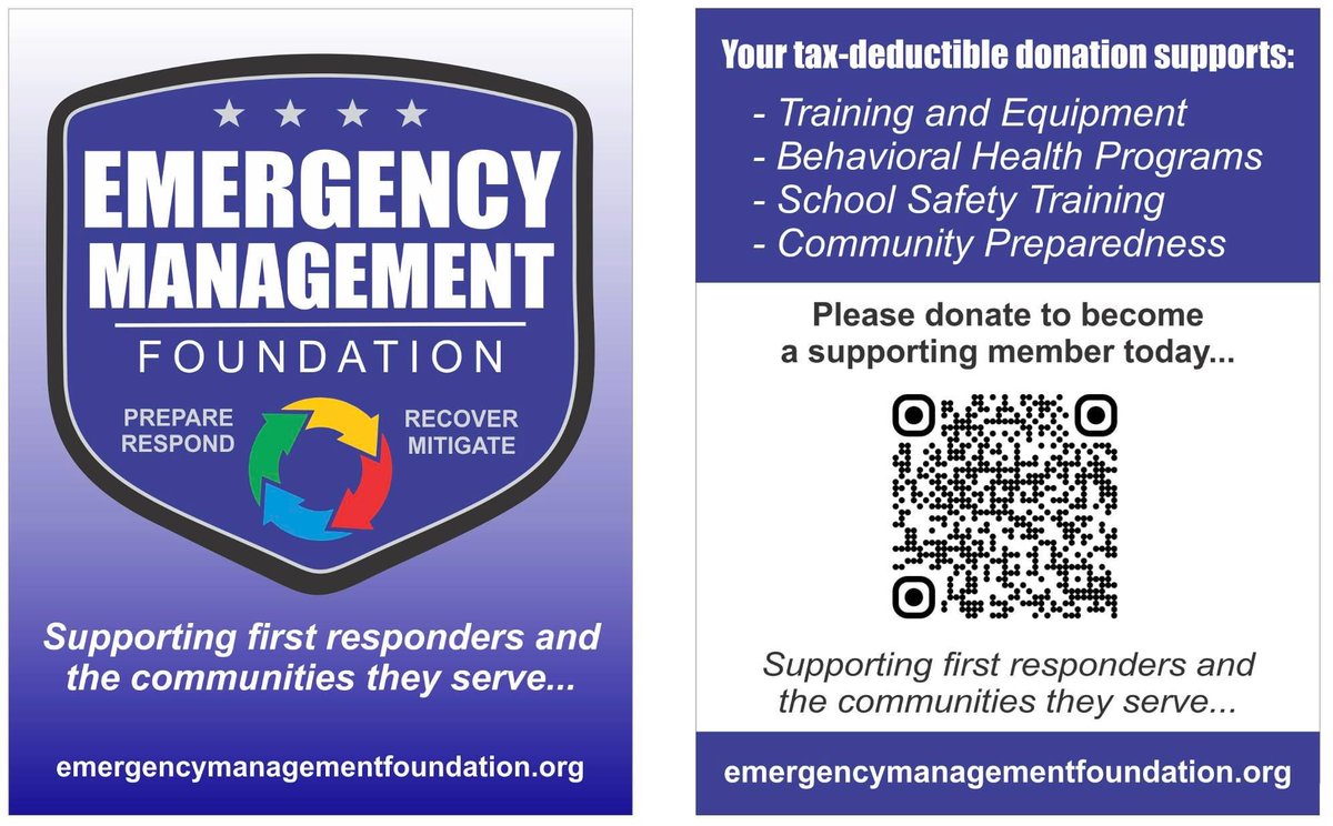 We have established the Emergency Management Foundation to support first-responders nationwide.  Please make a tax-deductible donation to support our work and visit our website at emergencymanagementfoundation.org  

<a href="/EMFResponse/">Emergency Management Foundation</a>