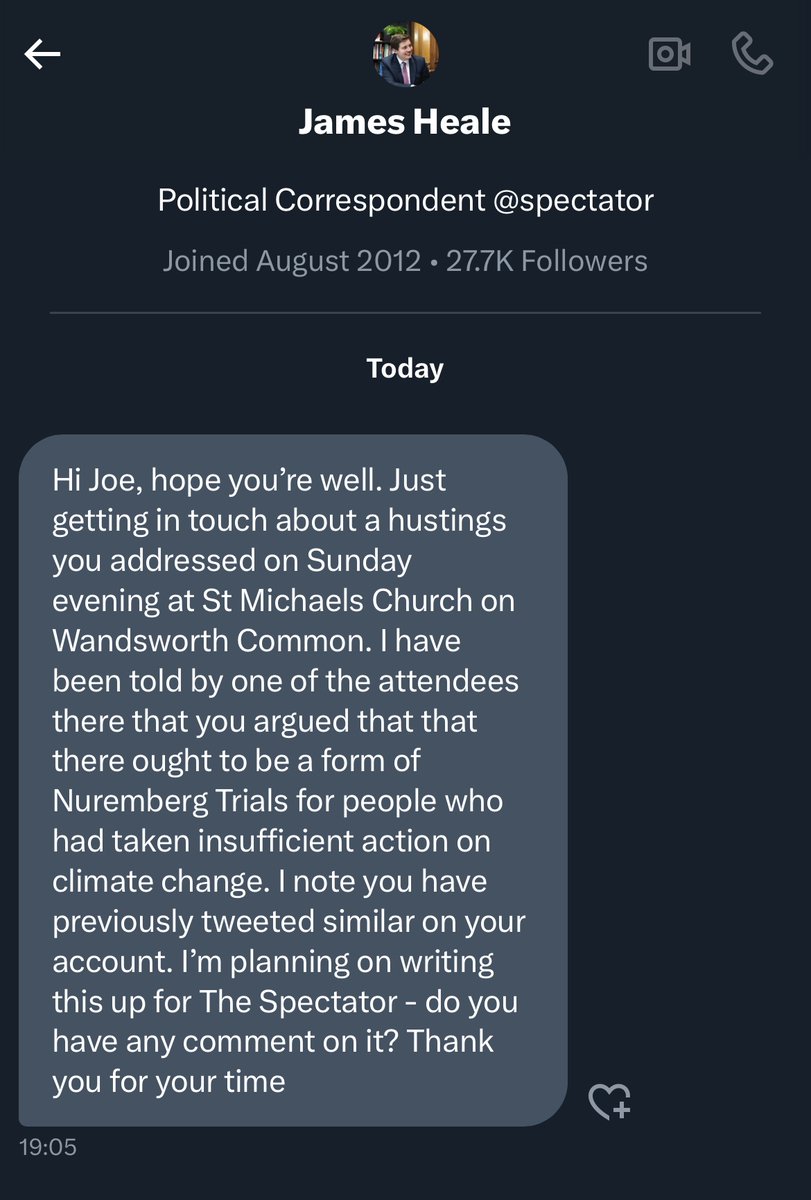 Just received this (inaccurate) message from a Spectator journalist about an extremely important topic that many people have never even thought about.

So I'm replying by way of a 🧵.