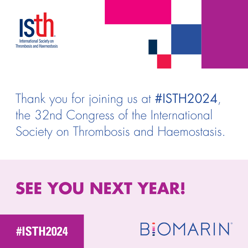 BioMarinMedical's tweet photo. A heartfelt thank you to all who joined us at #ISTH2024 over the last few days. We enjoyed learning more about advancements in #ClinicalResearch for people with severe #haemophilia and engaging with the medical and scientific community. See you next year! This post is intended for healthcare professionals only.