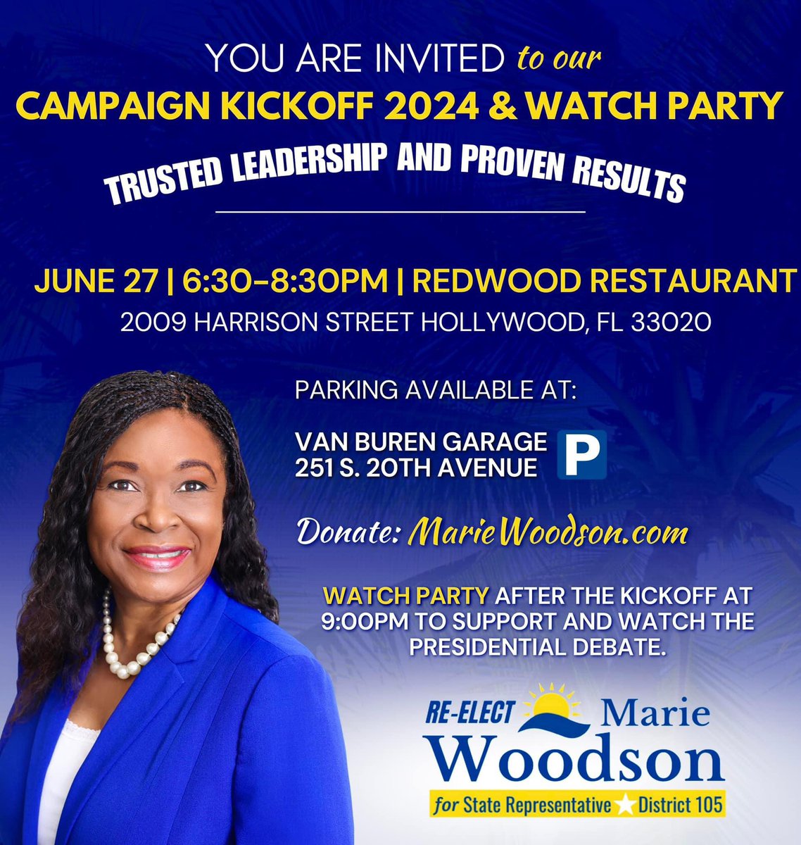 Join us this Thursday for our Campaign KICKOFF 2024 &amp; Watch Party! 
 
#TeamWoodson