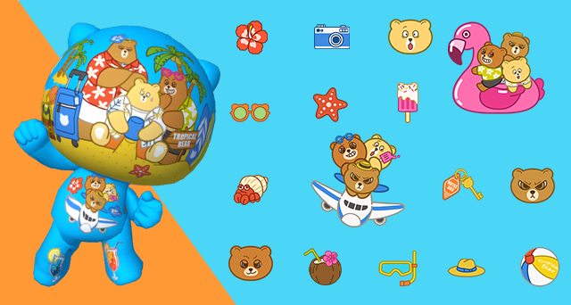 PlayToyverse's tweet photo. 🚨🚨NEW STICKER RELEASE🚨🚨
🧸🏖️These bears are going south for the winter.
--
Sticker Series: Bear Bros' Tropical Vacation
Type: Gold Sticker Pack
Brand: Casual days
Available Timeframe: June 26, 2024 – September 24, 2024 (UTC)