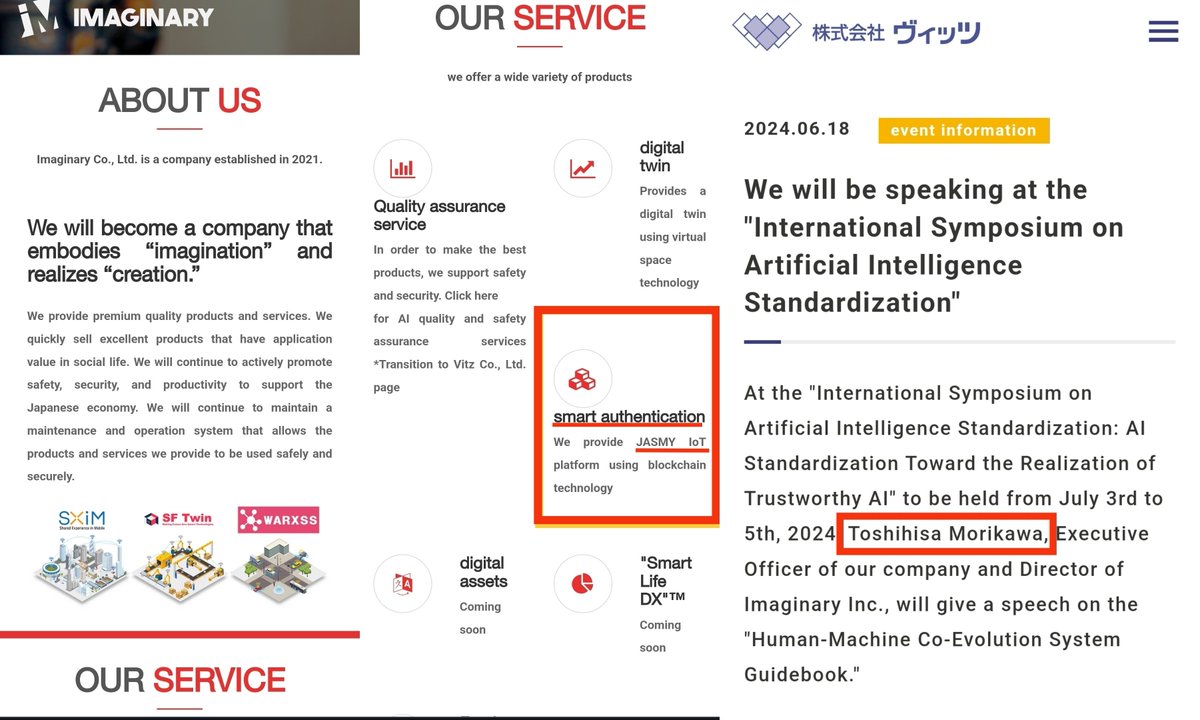 BainaA17's tweet image. Toshihisa Morikawa, CEO, and director of Imaginary Co., Ltd, an affiliate compagny of Witz, for which #Jasmy is the authentication provider, will participate in the International Symposium on AI Standards. 🤖 This symposium, titled "Towards Trustworthy AI through Standards,"…