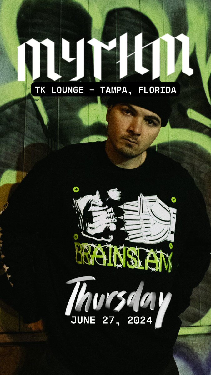 MgmtPrimal's tweet photo. TAMPA ROLL CALL 📣 Who's coming to our @TK__Lounge debut with @mythmofficial ??

This Thursday! Don't miss it! https://t.co/tlQs7cCrhu