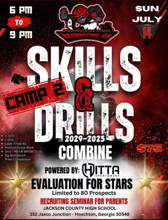 Thanks for the invite to the RecruitNE_GA prospect camp‼️ Another opportunity to get better‼️