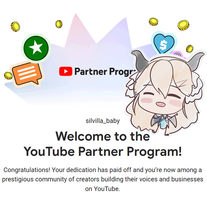 silvilla_baby's tweet image. A step is a step. Thank you so much! 

#YouTubePartnerProgram