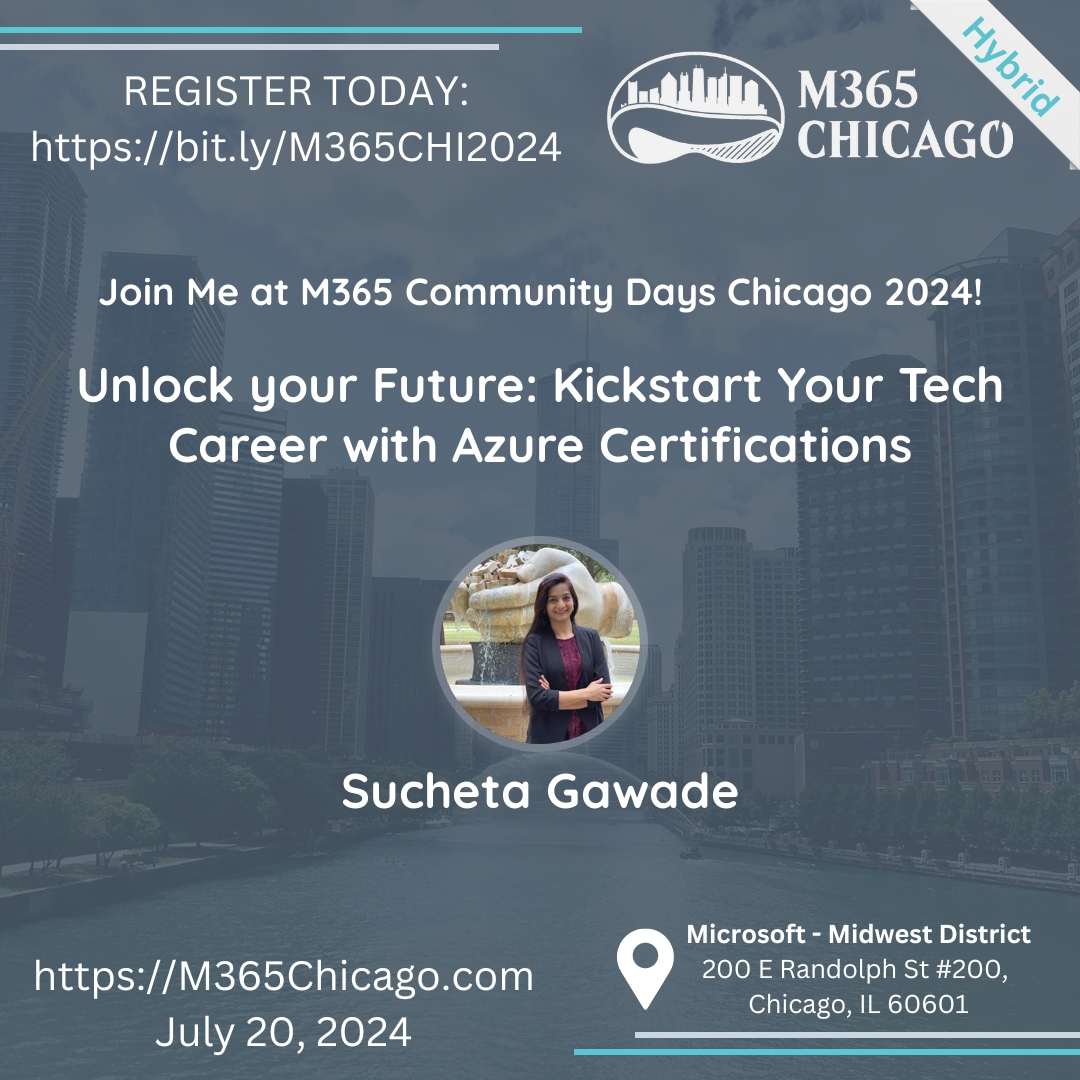 Excited to dive into the world of data security in the AI era? Join <a href="/SMG_0927/">Sucheta Gawade 🇺🇸</a> for an eye-opening session at #M365Chicago as we uncover how the AI Hub in Microsoft Purview can safeguard your organization's crown jewels! #M365 #CommunityLuv #CommunityRocks bit.ly/4bUIQNd