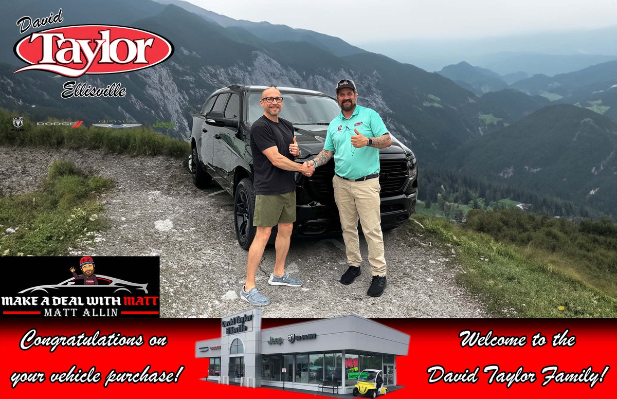 Congratulations to another satisfied customer, sold by Matt Allin!
taylorstlouis.com
#MakeADealWithMatt #DavidTaylor #Ellisville #AmazingDeals #WelcomeToTheDavidTaylorFamily