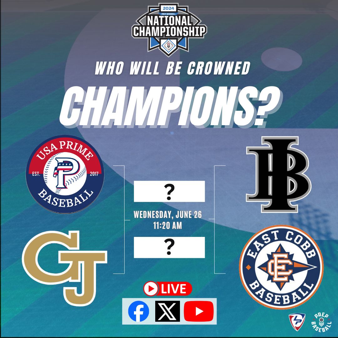 LakePoint Sports (@lakepointsports) on Twitter photo .<a href="/USAPrimeNat/">USA Prime National Program</a>, <a href="/GeorgiaJackets/">Georgia Jackets</a>, <a href="/inbullsbase/">Indiana Bulls Baseball</a> or <a href="/Official_ECB/">East Cobb Baseball</a>?
Who will be crowned #16uNat24 champs? Tune in to find out.
🎙️ <a href="/coryjmccartney/">Cory McCartney</a>, <a href="/Hudson_PBR/">Hudson Graham</a> & <a href="/GraysonRosen/">Grayson Rosen</a>
📺 Free on Facebook, X and YouTube
<a href="/prepbaseball/">Prep Baseball</a> | <a href="/PBRTournaments/">Prep Baseball Tournaments</a> .<a href="/USAPrimeNat/">USA Prime National Program</a>, <a href="/GeorgiaJackets/">Georgia Jackets</a>, <a href="/inbullsbase/">Indiana Bulls Baseball</a> or <a href="/Official_ECB/">East Cobb Baseball</a>?
Who will be crowned #16uNat24 champs? Tune in to find out.
🎙️ <a href="/coryjmccartney/">Cory McCartney</a>, <a href="/Hudson_PBR/">Hudson Graham</a> & <a href="/GraysonRosen/">Grayson Rosen</a>
📺 Free on Facebook, X and YouTube
<a href="/prepbaseball/">Prep Baseball</a> | <a href="/PBRTournaments/">Prep Baseball Tournaments</a>