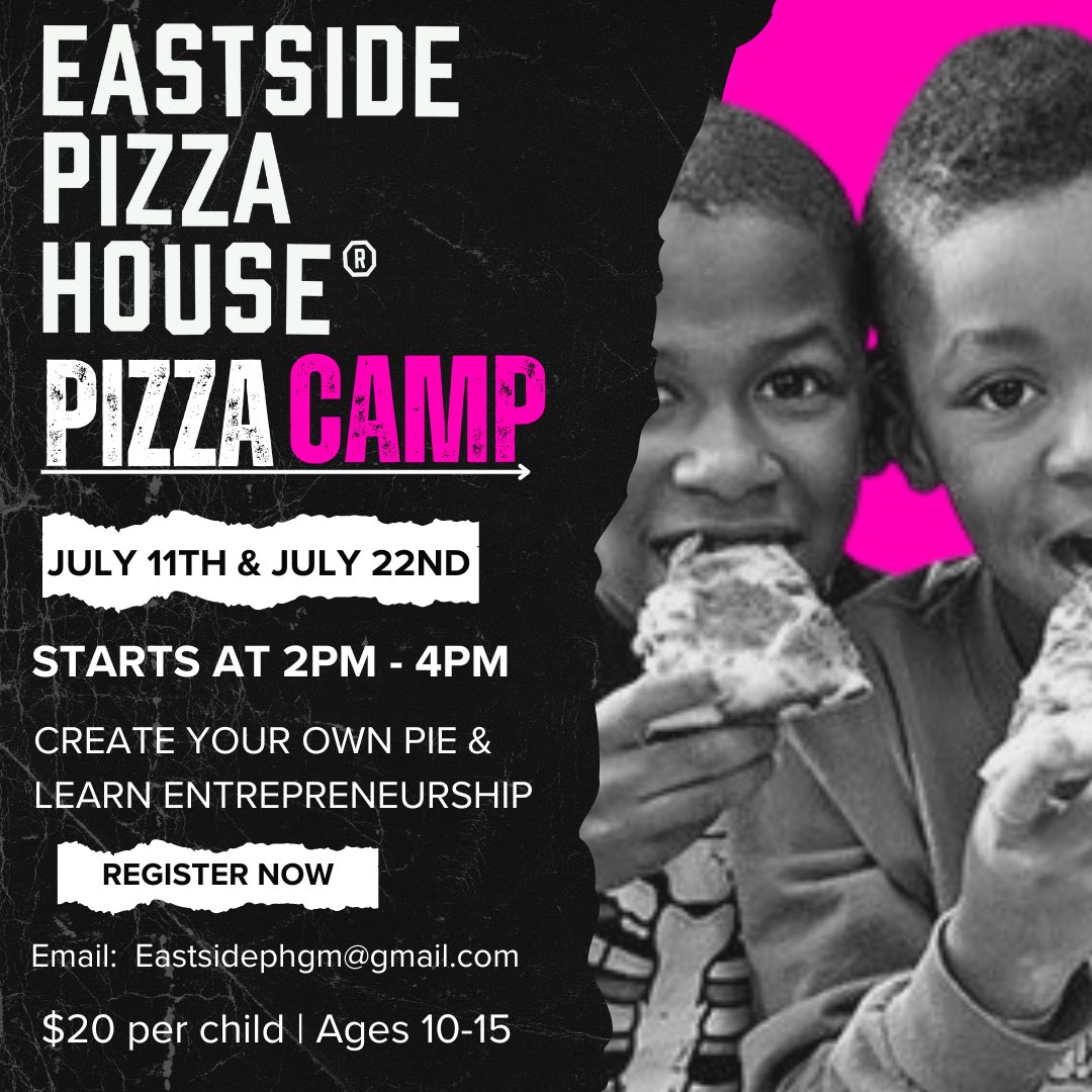 Jabee (@mynameisjabee) on Twitter photo We had our first <a href="/ESPizzaHouse/">EastsidePizzaHouse</a> Pizza camp yesterday! The next camp dates are July 11th and July 22nd! Sign your kids up now space is very limited! Email eastsidephgm@gmail.com We had our first <a href="/ESPizzaHouse/">EastsidePizzaHouse</a> Pizza camp yesterday! The next camp dates are July 11th and July 22nd! Sign your kids up now space is very limited! Email eastsidephgm@gmail.com