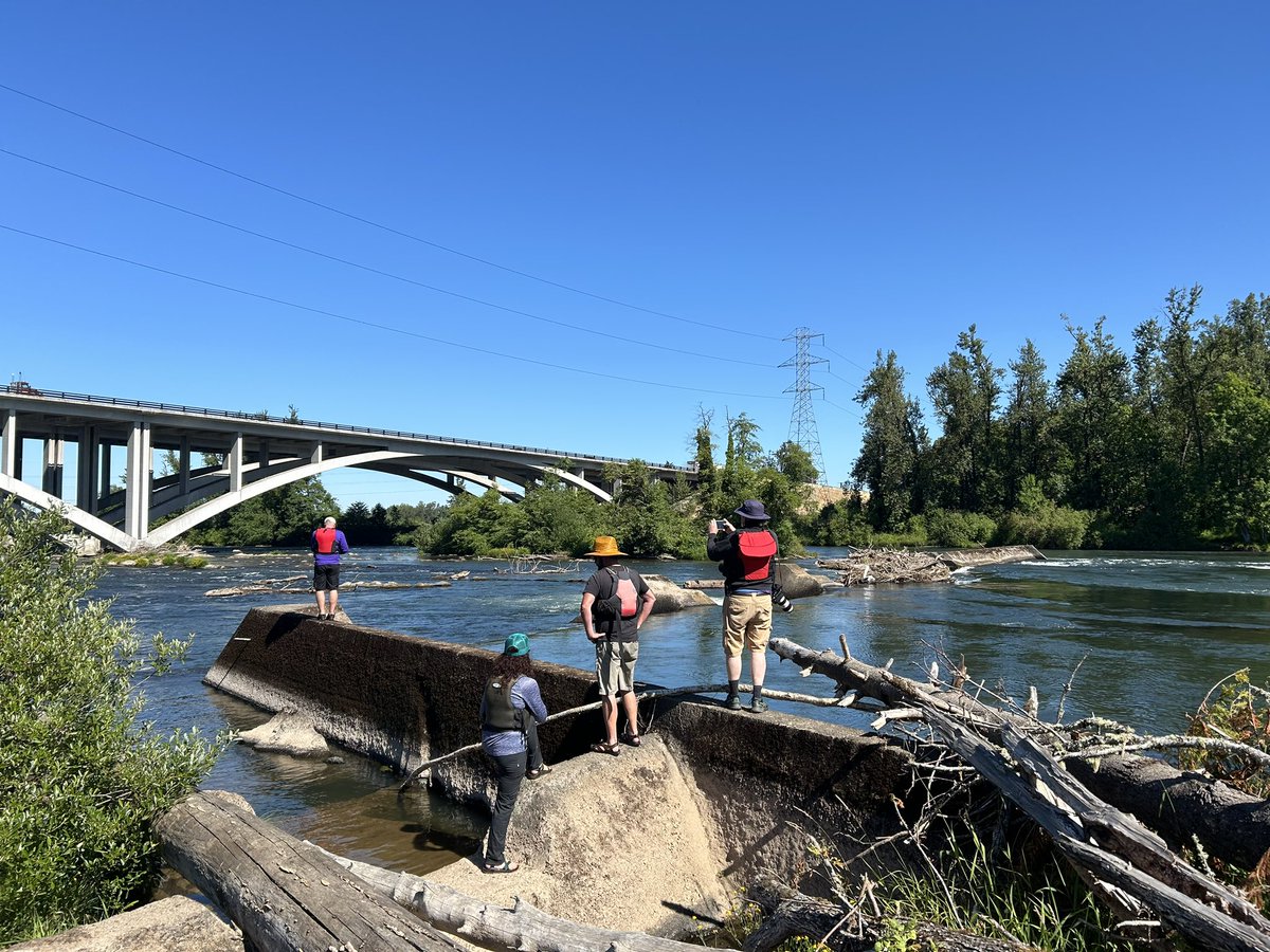 (1/1) I floated down the Willamette River today with representatives from the Willamette River Keepers and RG photographer <a href="/ChrisPietsch/">Chris Pietsch</a> to observe the Millrace dam underneath the I-5 bridge between Eugene and Springfield. Story to come soon <a href="/registerguard/">The Register-Guard</a>