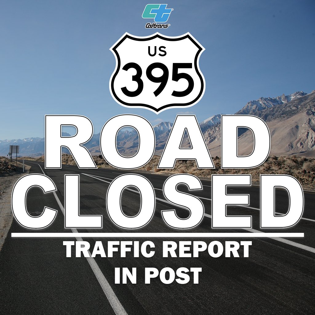 Caltrans9's tweet photo. ATTN DRIVERS
Caltrans is responding to an incident on US 395 at Cactus Flat Rd in Olancha involving multiple vehicles.
Both lanes are currently closed. We will provide updates on this closure as they come in from the field.
#us395 #closed #olancha https://t.co/dpWurOTYKw