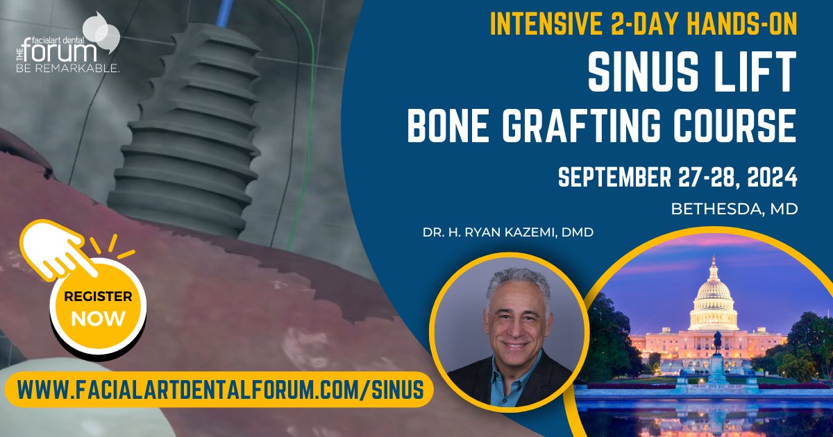 Learn how to perform sinus lift bone grafting using our simple and predictable techniques, using only 3 tools you will ever need! Register Today: facialartdentalforum.com/sinus