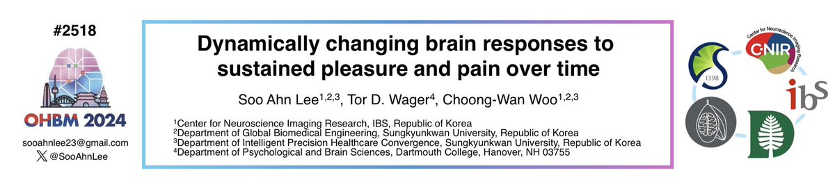 Come see my poster #2518 on Wed &amp; Thurs about modeling brain responses of sustained pleasure and pain dynamically changing over time! Working with <a href="/choongwanwoo/">Choong-Wan (Wani) Woo</a> <a href="/torwager/">tor wager</a> #OHBM2024