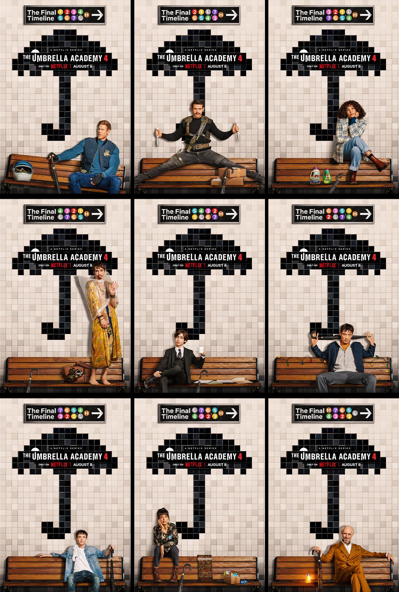 Nieuwe Umbrella Academy S4 karakterposters op Netflix België 