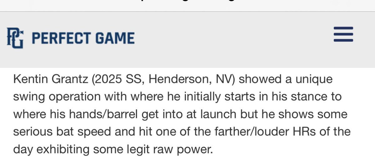 Kentin Grantz (@kentin_grantz) on Twitter photo I appreciate the write up from <a href="/PerfectGameUSA/">Perfect Game USA</a>!!! Unfortunately I took a pitch to the wrist down here at the WWBA in Georgia so I have been out the last few days but I hope to be back in the lineup tomorrow. <a href="/PG_Tourney/">Perfect Game Tournaments</a> <a href="/BUncommitted/">Baseball_Uncommitted</a> I appreciate the write up from <a href="/PerfectGameUSA/">Perfect Game USA</a>!!! Unfortunately I took a pitch to the wrist down here at the WWBA in Georgia so I have been out the last few days but I hope to be back in the lineup tomorrow. <a href="/PG_Tourney/">Perfect Game Tournaments</a> <a href="/BUncommitted/">Baseball_Uncommitted</a>