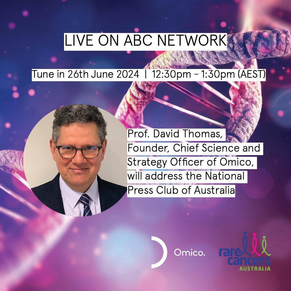 Omico Australia (@omicoaustralia) on Twitter photo Tune in today at 12:30pm (AEST) to watch Omico’s Founder, Professor David Thomas' address the <a href="/PressClubAust/">National Press Club</a> live on ABC TV Network (Also available later on demand via ABC iView). Read more: lnkd.in/g73bFrRw #PrecisionOncology #CancerMeetsItsMatch Event organised by Tune in today at 12:30pm (AEST) to watch Omico’s Founder, Professor David Thomas' address the <a href="/PressClubAust/">National Press Club</a> live on ABC TV Network (Also available later on demand via ABC iView). Read more: lnkd.in/g73bFrRw #PrecisionOncology #CancerMeetsItsMatch Event organised by