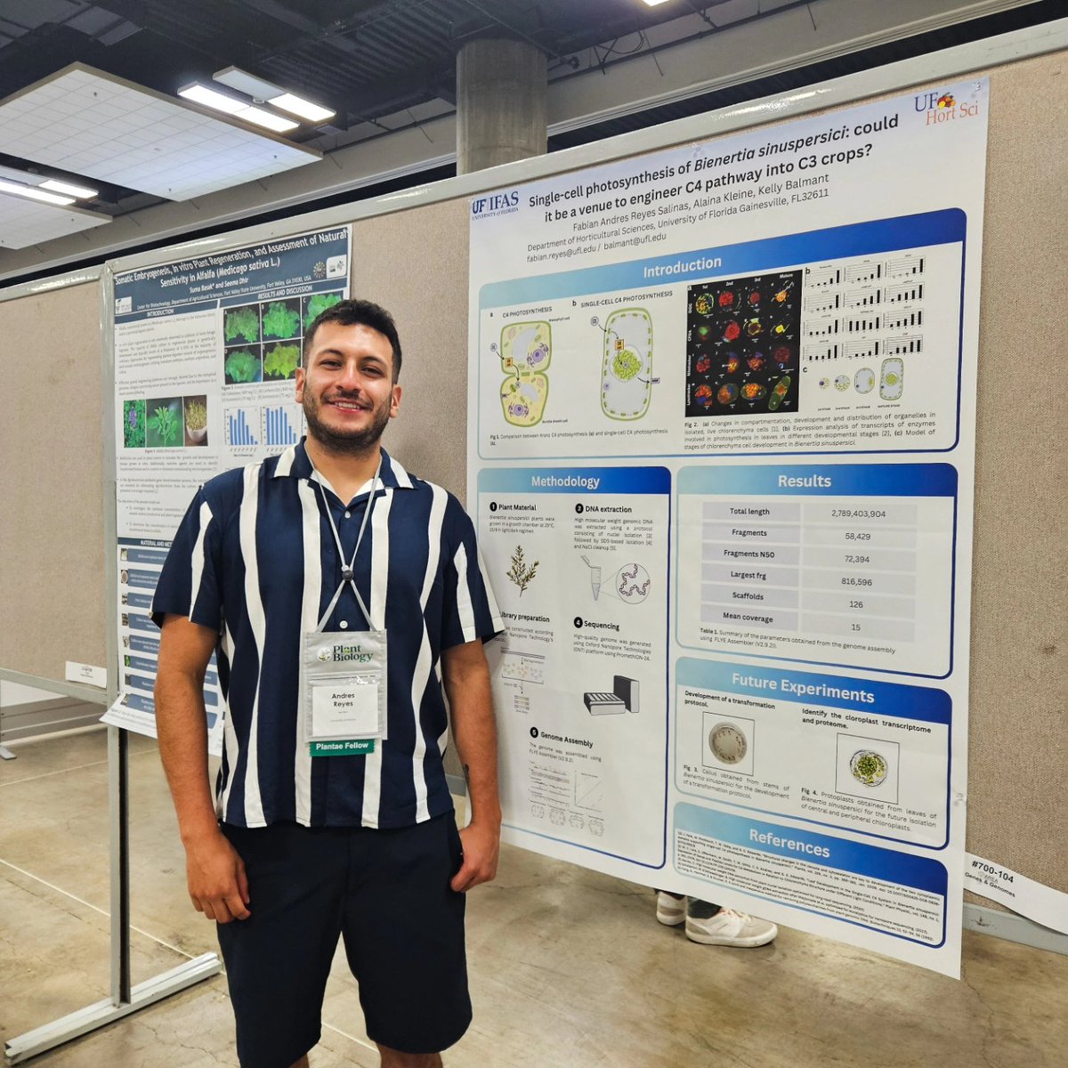 I am happy to share some pictures of my very first poster presentation at an international conference! 
Such an experience being part of #PlantBio2024 <a href="/ASPB/">ASPB</a>
Esp: En Ecuador 🇪🇨  hay potencial para ciencia internacional!