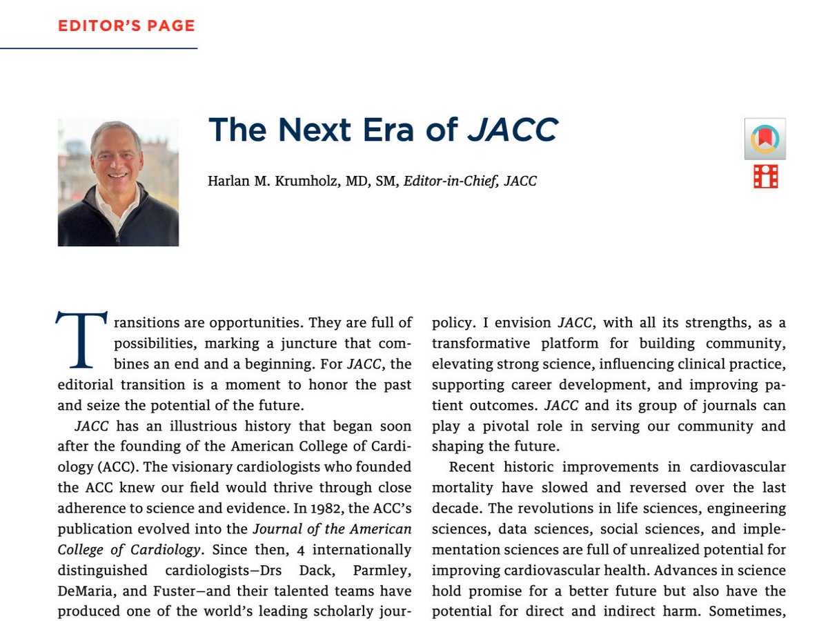 Harlan Krumholz (@hmkyale) on Twitter photo “I envision <a href="/JACCJournals/">JACC Journals</a>, with all its strengths, as a transformative platform for building community, elevating strong science, influencing clinical practice, supporting career development, and improving patient outcomes.” My (open-access) Editor’s page. jacc.org/doi/epdf/10.10… “I envision <a href="/JACCJournals/">JACC Journals</a>, with all its strengths, as a transformative platform for building community, elevating strong science, influencing clinical practice, supporting career development, and improving patient outcomes.” My (open-access) Editor’s page. jacc.org/doi/epdf/10.10…