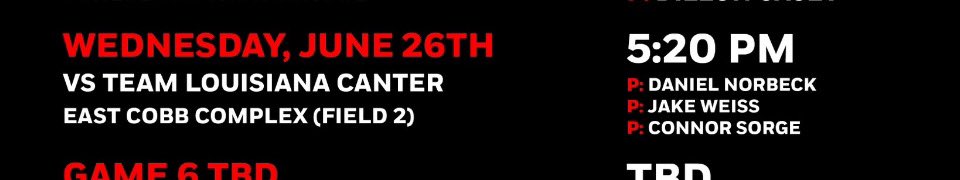 I’ll be pitching in relief tomorrow at 5:20pm at East Cobb, Field 2.  Look forward to getting back out there. 
<a href="/BARWIS2025/">BARWIS Baseball 2025</a> 
<a href="/Pgrady24/">Patrick Grady</a>  <a href="/AlexPep2414/">Alex Pepe</a>  <a href="/Jose_Piedra16/">Coach Jose Piedra Mendoza</a> <a href="/PG_Uncommitted/">PG_Uncommitted</a>