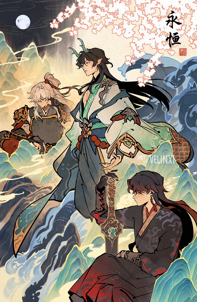 Velinxi's tweet image. I love drawing them like they're ancient mythological figures