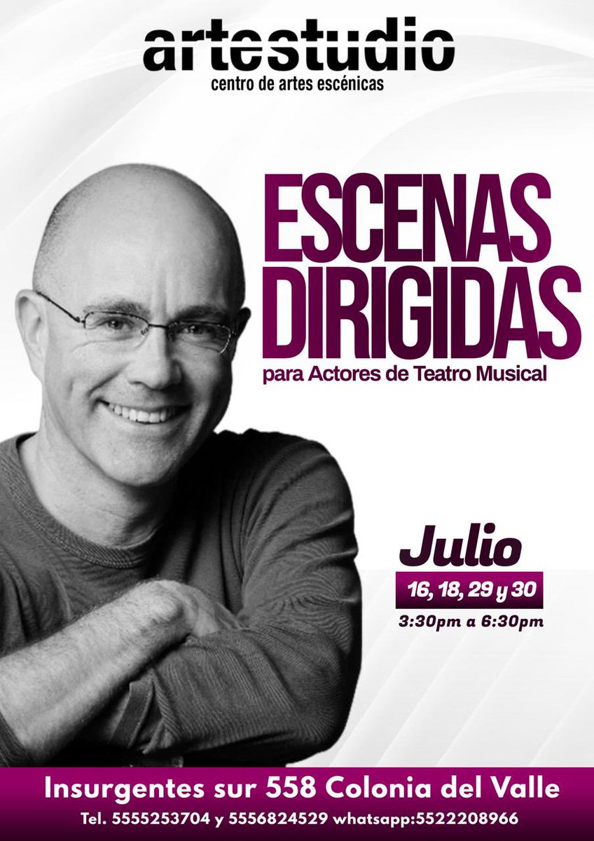 ⚠️Robert McQueen (director de la primera puesta de Mamma Mia! en México) va a dar varios talleres en <a href="/ArteStudioLive/">ArteStudioLive</a> para que les echen un ojo 👇🏻