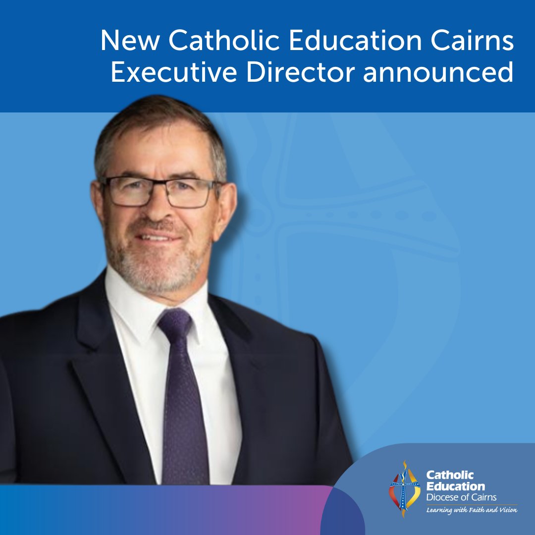Catholic Education in the Diocese of Cairns will have a new leader in 2025, with Diarmuid O’Riordan selected to take the reins from Bill Dixon, who will retire in December.

Follow the link to read the story: bit.ly/3RxrdKS
#CatholicEducationCairns #WorldClassEducation