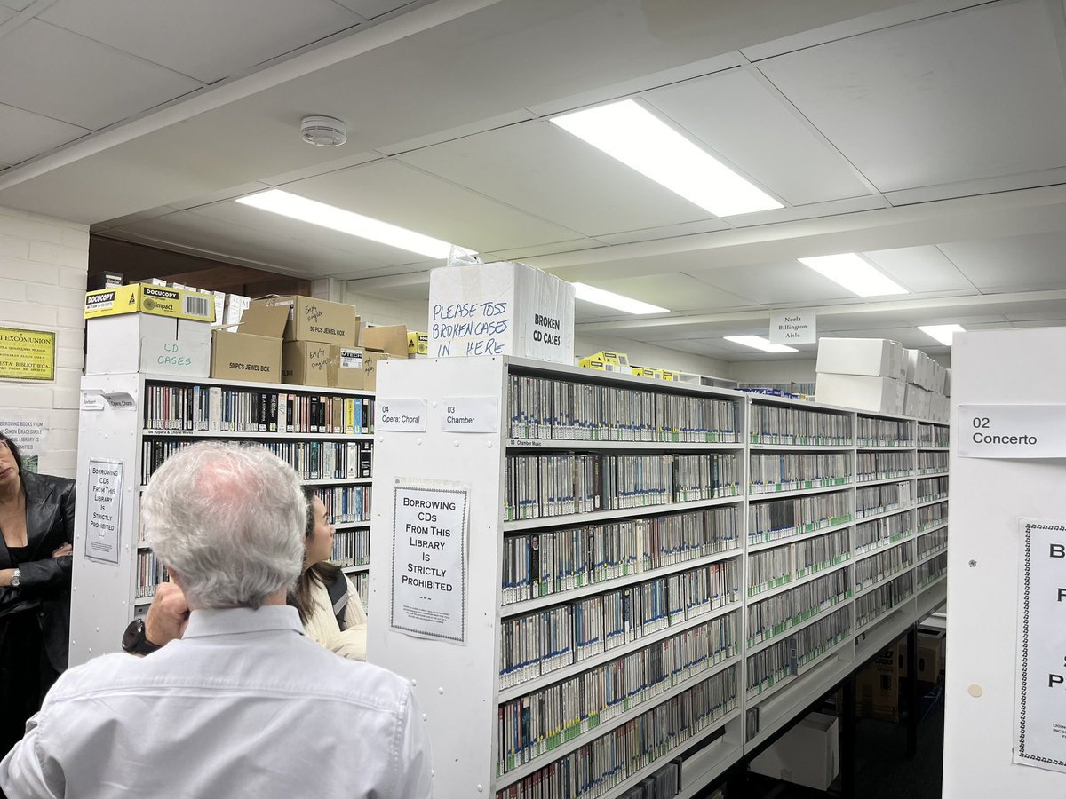 An impressive 28,000 CDs in the library of the classical music community station <a href="/4MBS/">4MBS Classic FM</a> in Brisbane - the library is being digitised, which should be complete within another year or so (but some volunteers are likely to stick with CDs). <a href="/CamIamcr/">IAMCR-CAM</a>
