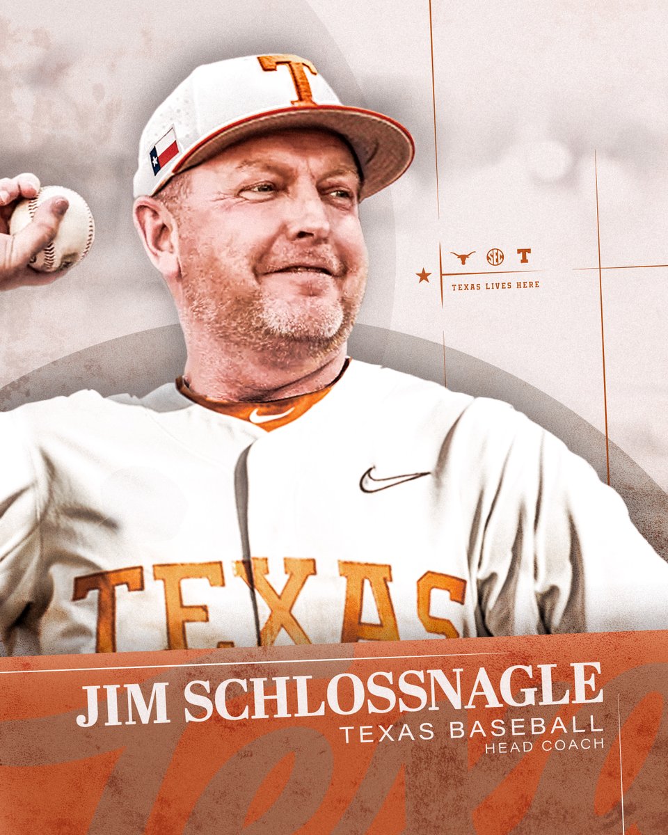 Texas Baseball (@texasbaseball) on Twitter photo Introducing the new Head Coach of your Texas Longhorns, <a href="/CoachSchloss/">Jim Schlossnagle</a> 🤘
#HookEm Introducing the new Head Coach of your Texas Longhorns, <a href="/CoachSchloss/">Jim Schlossnagle</a> 🤘
#HookEm