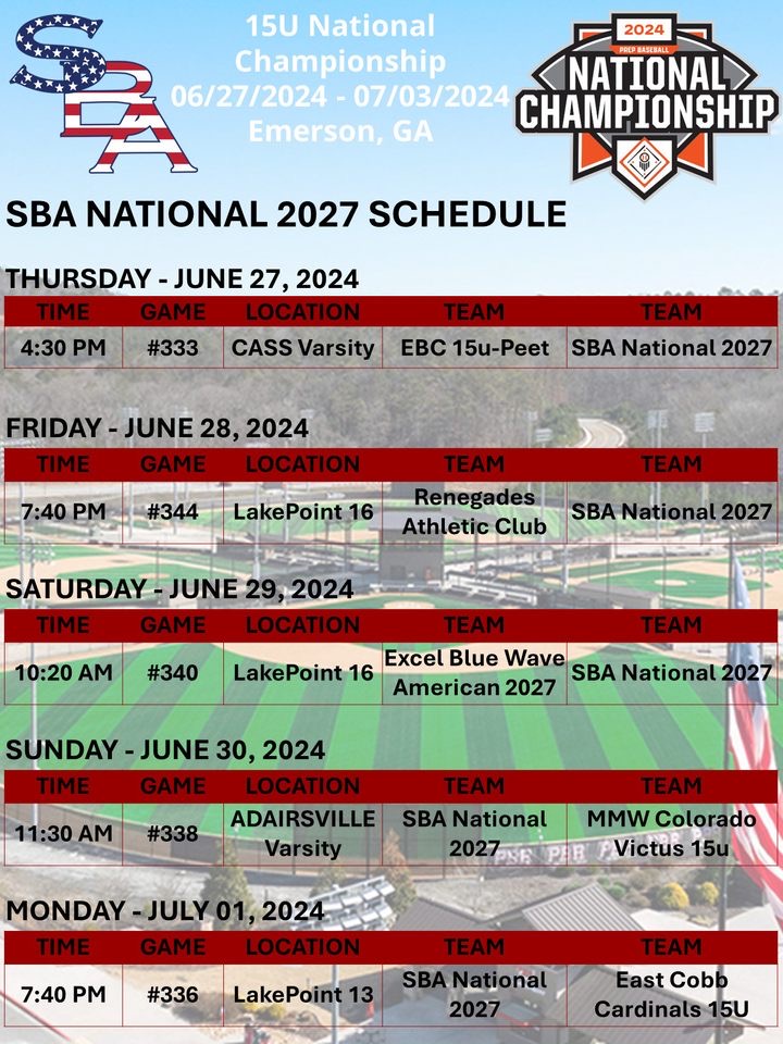 Tyler Baxter (@tylerbaxter24) on Twitter photo Headed to LakePoint. Excited for the opportunity!
('27 WV)
<a href="/SBATheShow/">Showcase Baseball Academy</a>
<a href="/PBRTournaments/">Prep Baseball Tournaments</a>
@pbrtscouting
#uncommitted Headed to LakePoint. Excited for the opportunity!
('27 WV)
<a href="/SBATheShow/">Showcase Baseball Academy</a>
<a href="/PBRTournaments/">Prep Baseball Tournaments</a>
@pbrtscouting
#uncommitted