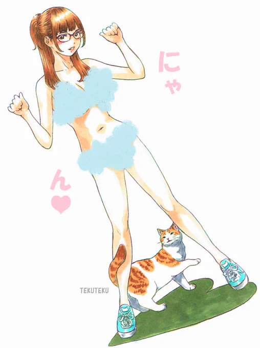 "セ○シティブ"が話題だけど昔こんな感じで水着や服の部分をモワモワっと隠すの流行ったよねちゃんと着てるのに裸っぽく見える流行ったときはイラストでではなくグラビアアイドルさんなどが写真でだったはず #illustration #オリジナルイラスト 