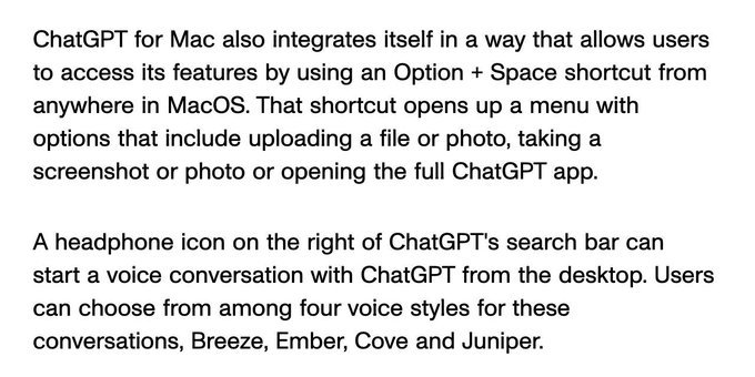 ChatGPT Desktop App for MacOS Is Now Available for All Users https://t.co/TCLpOMZ8pY https://t.co/es